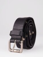 Textured Rivet Details Leather Belt - Image 2
