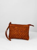 Handcrafted Weaving  Leather Zip Wallet for Women