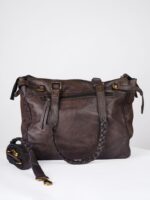 Charcoal Braided Handle Shoulder Bag - Image 3
