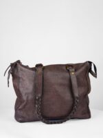 Charcoal Braided Handle Shoulder Bag