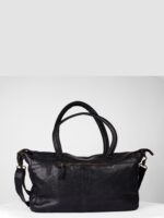 Top Handle Details Cow Leather Hobo Bag