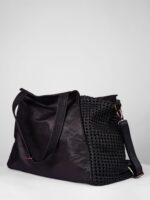 Womens Two-sided Weaving Details the Leather Hobo Bag