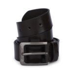 Men's Classic Coffee Genuine Leather Belt With Gun Finished Buckle