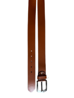 Men's Shiny Tan Genuine Leather Belt With Pinhole Buckle - Image 2