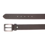 Men’s Brown Genuine Leather Belt With Silver Finished Buckle - Image 2