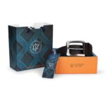 Men's Coffee genuine leather belt with silver buckle - Image 3