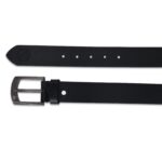 Men's Black Genuine Leather Belt With Premium Heavy Buckle - Image 2