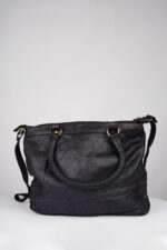 Beautiful Front Bottom Knotting Detail, Washed Leather Handbag - Image 2